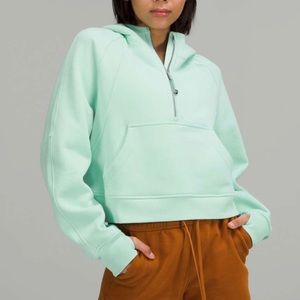 🖤SOLD🖤 Lululemon scuba oversized half zip 1/2 cropped hoodie in wild mint